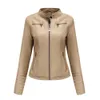 Giacca da donna in pelle ecopelle ecopelle Cappotto moda donna Abbigliamento primavera autunno Abbigliamento taglia europea americana Marrone Rosso Nero Albicocca Caffè 231013