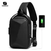 Midjepåsar Fenruien Mens Bag axel Multifunktion Antitit Vattentät Male Crossbody Casual Short Trip Chest Pack USB Laddning 231013