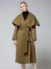 Cappotto da donna in misto lana modello super modello in pura lana reversibile moda colletto grande autunno e inverno abbigliamento di lusso di fascia alta 231013