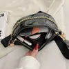 Waist Bag Sling Pack Bright PU Leather Stone Pattern Fanny Casual Chains Fashion Elegant Travel Saddle Bag 231013