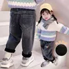 Pantalon sarouel pour enfants, tenue d'hiver, Jean, vêtements d'extérieur pour garçons et filles, décontracté, garde au chaud, de 2 à 12 ans, X28, 2023