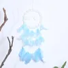 Decorative Figurines Blue Cloud Feather Dream Catcher With Light Cute Aerial Ornaments Home Decor Craft Gift