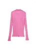 Damenblusen 2023 Rosa gestricktes Hemd Button-Up-Hemden für Frauen Langarm und Damen-Sommer-Top mit Kragen