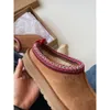 Tasman tofflor kastanj päls glider fårskinn skjuling tazz nya mules kvinnor män ultra mini plattform boot slip-on skor