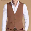 Men's Vests Vest Men 2022 New Fashion Casual High Quality Solid Color Single Breasted Slim Large Size Business Vest Waistcoat MenL231014