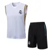 2023 2024 Nouveaux hommes Pantalons courts sans manches du Real Madrid Survêtements de football 23 24 Costume d'entraînement de football Vêtements de jogging en plein air Ensemble de gilet