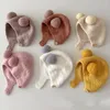 Accessori per capelli Carino Inverno Caldo Capretti Ragazza Ragazzi Cappelli per bambini In pile di lana Berretti con orlo con palla Protezione per le orecchie solida Cofano morbido nato