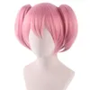 コスプレアニメPuella Magi Madoka Magia Girl Kaname Cosplay Costume Pink Wig Pannier Dress Combat Uniform Hallowen Suit