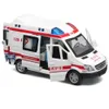 Ambulance de Police spéciale simulée, modèle de voiture en alliage moulé sous pression, jouet acousto-optique pour enfants, cadeau, 1/32