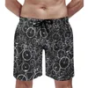 Shorts masculinos preto e branco bicicletas ginásio bicicletas imprimir clássico praia calças curtas homens design correndo surf secagem rápida troncos de natação