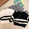 Crianças suéteres meninos crocodilo bordado crianças designer pulôver roupas meninas juventude rua casual tops de malha cardigan tops preto branco garoto roupas