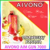 オリジナルのAivono Aivono Gun 7000 Puffs Vapes使い捨て蒸気電子タバコ5％2％0％ペン12mlメッシュコイルポッドEシガ