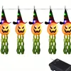 5 pezzi di Halloween illuminati a forma di zucca mago decorazione per esterni, oggetti di decorazione in plastica per finestre 5 set di luci per atmosfera festosa spediti senza batterie