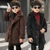 Para baixo casaco crianças meninos jaqueta de lã casacos qualidade outono inverno mais veludo engrossar crianças menino outerwear 2 cores para 3 4 6 8 10 12 14y j231013