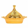 Cadeau Wrap Bol Gold Sucre Rétro Exquis En Alliage De Zinc Vintage Avec Couvercle Pour La Fête À La Maison Décoration De Mariage Vaisselle Alimentaire