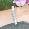 MG1091 Top Grade Aquamarine Bracelet for Women Healing Crystals Yoga Mala Bracelet Natural Howlite Gemstone Hearling Balance Brace276L