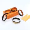 Браслеты с буквами Цветочный браслет Кожаные дизайнерские браслеты-цепочки PU Гальваника 18k для женщин Пары
