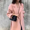 Women's Wool Blends Coat for Women 2023 New Women's Fall/Winter Mid-Length Loose Side Slit Woolen Coat Cashmere Jacket For Womenl231014