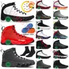 2024 Fire Red 9 9s Basketballschuhe Jumpman Männer Chile Red Olive University Blue Gold Barons Particle Grey Bred Patent Space Statue Trainer Sneakers