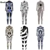 Women's Jumpsuits Rompers OneLineFox Female Halloween Festival Costume For Women Cosplay Robot Printed Costumes Jumpsuit Skull Carnival Bodysuit Rompers 231013