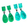 Dangle Küpeler Jitdoo Kadınlar İçin Trendi Paraiba Tourmaline Emerald Gemstone Büyük Damla Kokteyl Partisi Güzel Takı Kadın Hediyesi