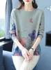 Maglioni da donna YISU maglione da donna 2023 autunno inverno caldo sciolto imitazione visone maglione addensare modello farfalla stampa pullover maglione