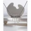 Naszyjniki wisiorek eetit oświadczenie moda szkliwo geometryczny łańcuch frędzki naszyjnik dla kobiet srebrny kolor unikalny projekt biżuterii na szyję