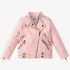 Jacken Mädchen Lederjacke Frühling Herbst Plus Samt Mantel Kinder Koreanische PU Leder Kleidung Kinder Reißverschluss Mode Mantel XMP04 231013