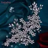 Wedding Hair Jewelry TOPQUEEN HP253-S Stunning Floral Headpieces Crystal Wedding Hair Clips Rhinestone Headbands for Women Tiara Bridal Hair Barette 231013