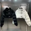 Piumino Bambina Bambina Autunno Inverno PU Giacche imbottite in cotone Bianco Nero Corto 8 10 12 anni Streetwear