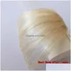 Bangs 100 Human Hair Hand Tied Fringe Hairpiece Clip In Air With Temple For Women6494420 Drop Delivery Products Extensions Dhy41