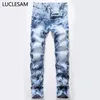 Jeans da uomo con stampa tie-dye Designer di marca Pantaloni in denim elasticizzato maschile Pantaloni Brand New Biker Los Hombres Jeans dritti Hombre292E