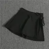 Pantalones cortos activos para mujer, falda de Yoga deportiva, pantalones de tenis de bádminton, medio cuerpo, bolsillo de secado rápido, prendas de vestir con correa dividida lateral