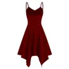 Vestido feminino elegante plus size moda sólida assimétrica camis lenço mini verão feminino vestidos239o