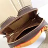 9a Stylish Stuff Sacks Bag Practical Crossbody Camera Wallet Canvas Natural Leather Studded Mini Clutch Shoulder Bag Double Zipper Stängning 18 cm med Box L066