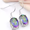 6 par 1Lot LuckyShine Thanksgiving Gift Classic Fire Mystic Topaz 925 Sterling Silver Dangle Earrings Ryssland Canada Drop Earring309o