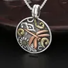 Chains Fashionable And Simple Round Dragonfly Pendant Necklace For Men Women Accessories Family Birthday Gifts Holiday