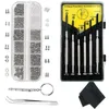 Kit di riparazione per occhiali-1100 pezzi piccole viti e 10 cuscinetti per naso set con 6 pezzi cacciaviti pinzette per occhiali occhiali da sole Eye Glas276x