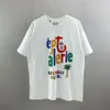 22ss Lente zomer Amerika Mode Kleurrijke Letters Print t-shirt Mannen Vrouwen kokospalm Tee Straat Casual katoenen Tshirt260r