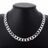 Kedjor 20 22 tum 12 mm trottoarkedja halsband för män silver 925 halsband choker man mode manlig smycken bred krage vridmoment colar256m