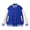 Men's Jackets Baseballs Fashion Quality Patchwork Button Leather Sleeve Sports Coat Women Men Team Baseball Jacket Custom