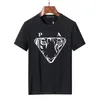 Дизайнерская мужская футболка с надписью на груди с ламинированным принтом и коротким рукавом High Street, свободная большая повседневная футболка из 100% хлопка, топ f322a