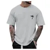 Homens camisetas Homens Correndo Camisa Manga Longa Masculino Verão Praia Pequena Árvore Imprimir Blusa Curta O Mens Pequeno A