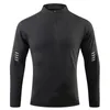 Men's T Shirts Sports T-shirt Breathable Long Sleeve Running And Cycling Suit Track Field Training Basketball Round Neck Zipper Coat