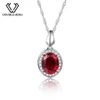 Double-r Classic 925 Silver Pendant Necklace Created Oval Ruby 2 0ct Gemstone Zircon Pendant For Women Wedding Jewelry Y190516022678