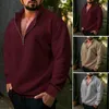 Męskie bluzy swetra Top Men Ubranie Stylowe na wpół złożone polarowe ciepłe swobodne modne jesień/zima na zimne odporne na zimno