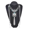 Pendant Necklaces Vintage Necklace Women Long Tassel Bell Carved Ethnic Gypsy Statement Charms Turkish Chokers Female