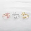 10pcs lot Cute Fox Ring Gold Silver Rose Gold Fox rings unique rings adjustable rings animal rings stretch rings cute rings cool r236D