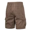 Shorts masculinos estilo japonês homens na altura do joelho carga cintura elástica moda bottoms calças táticas militares verão