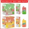 Originele Doloda Elf Box Puff 5000 vapes wegwerpbladerdeeg Mesh Coil 12 ml 650 mAh Opladen 0 mg 20 mg 50 mg vapers vape desechable vs qst pro 5000 soezen bc5000 7000 9000